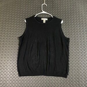 Jones New York Silk Cashmere Blend Sleeveless Pullover Blouse Women's Size XL